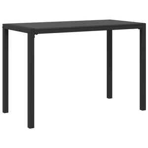 3-piece garden dining set in steel and WPC black