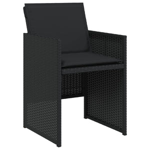 5 Delt Hagemøbelsett med Puter Svart Poly Rattan