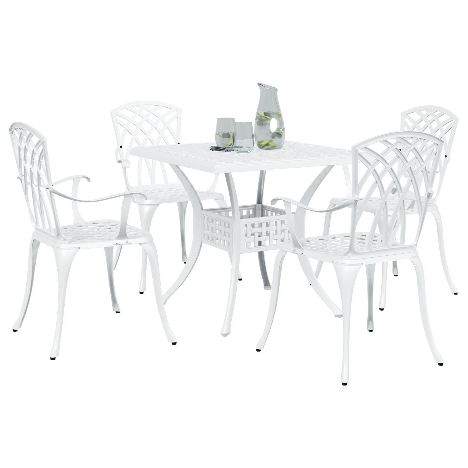 5 Delers Hagen spisebord Settl White Gjutet Aluminium