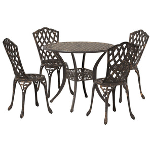5-Delt Hage Spisegruppe - Bronse Støpt Aluminium