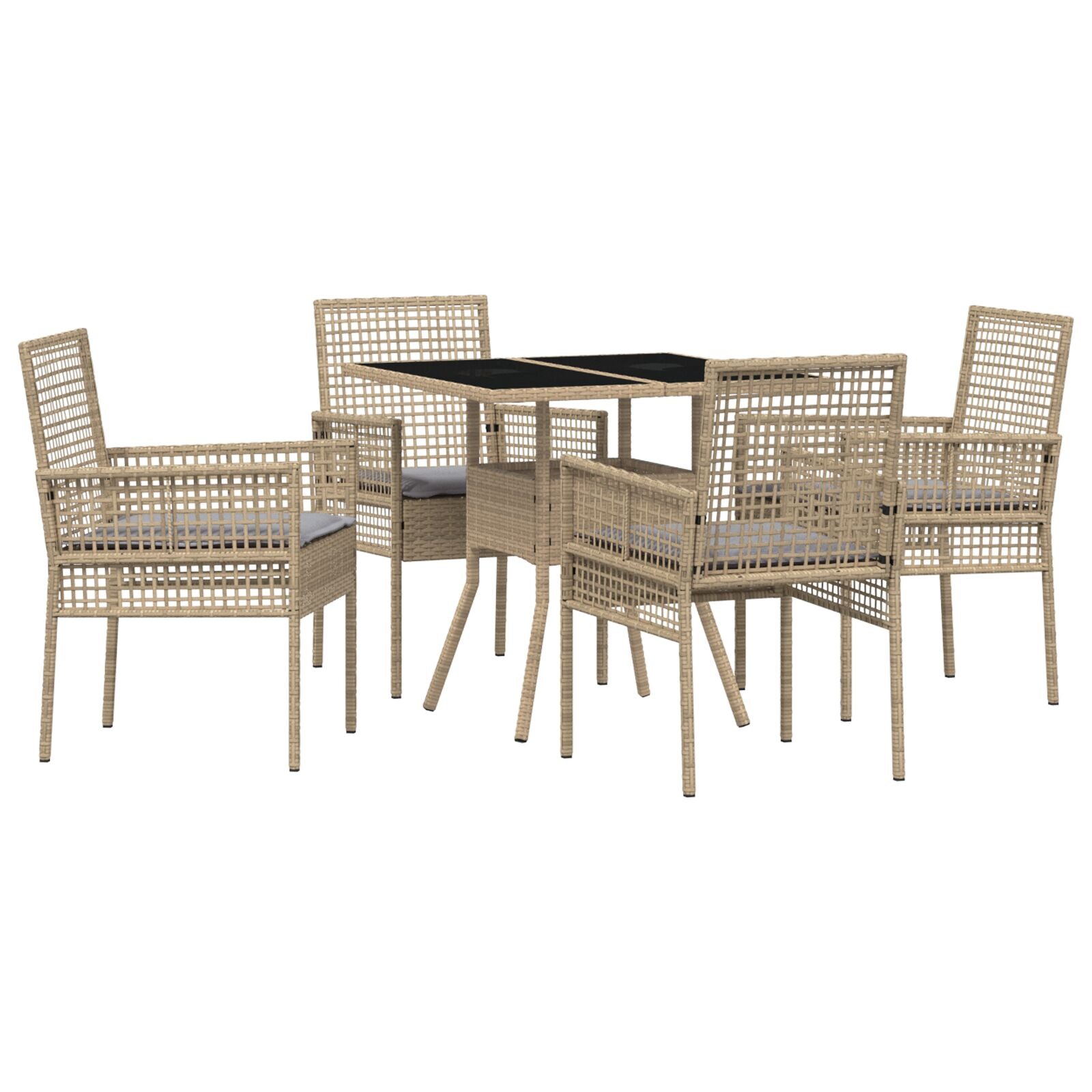 5-delt hage spisebord Beige Poly rotting