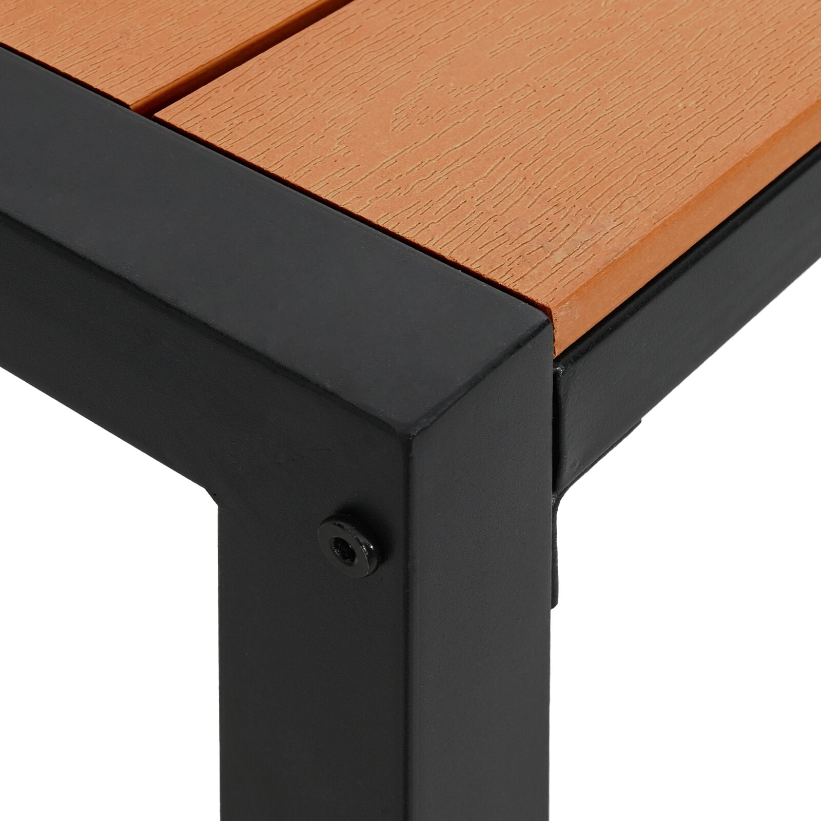 Garden Bench 100 cm in Steel and WPC - Brown and Black