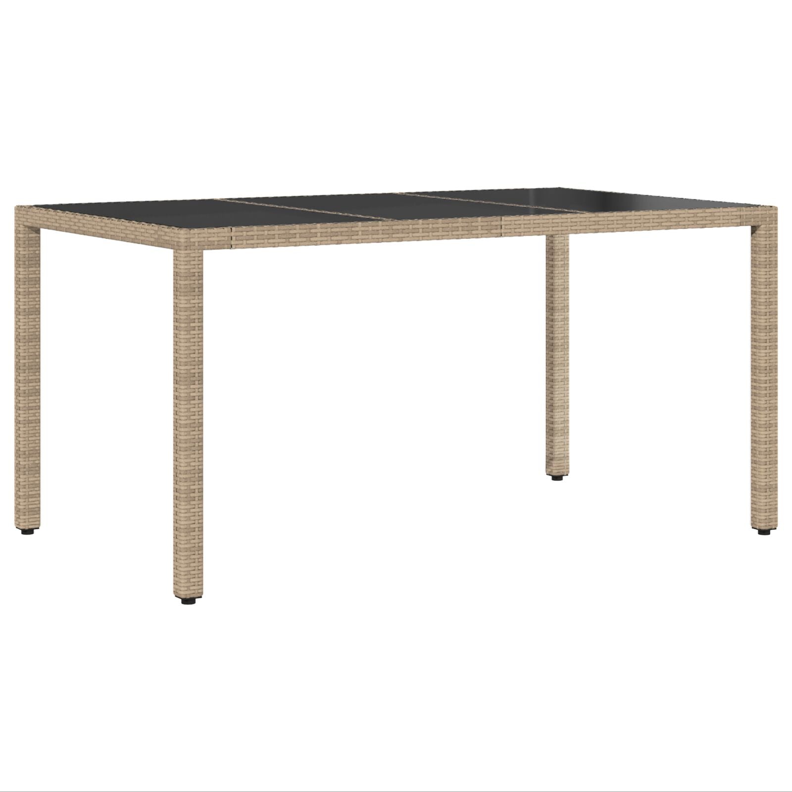 5-delt hage spisegruppe med puter beige poly rattan