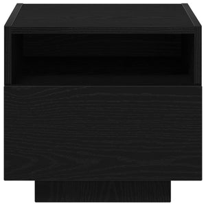 Nattbord med LED-lamper 2 stk Svart Eik 40x39x37 cm