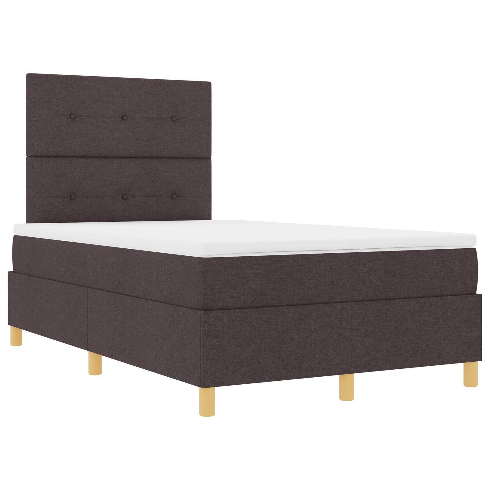 Seng ramme med madrass Mørk brun Stoff 120 x 200 cm Seng ramme