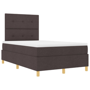 Seng ramme med madrass Mørk brun Stoff 120 x 200 cm Seng ramme