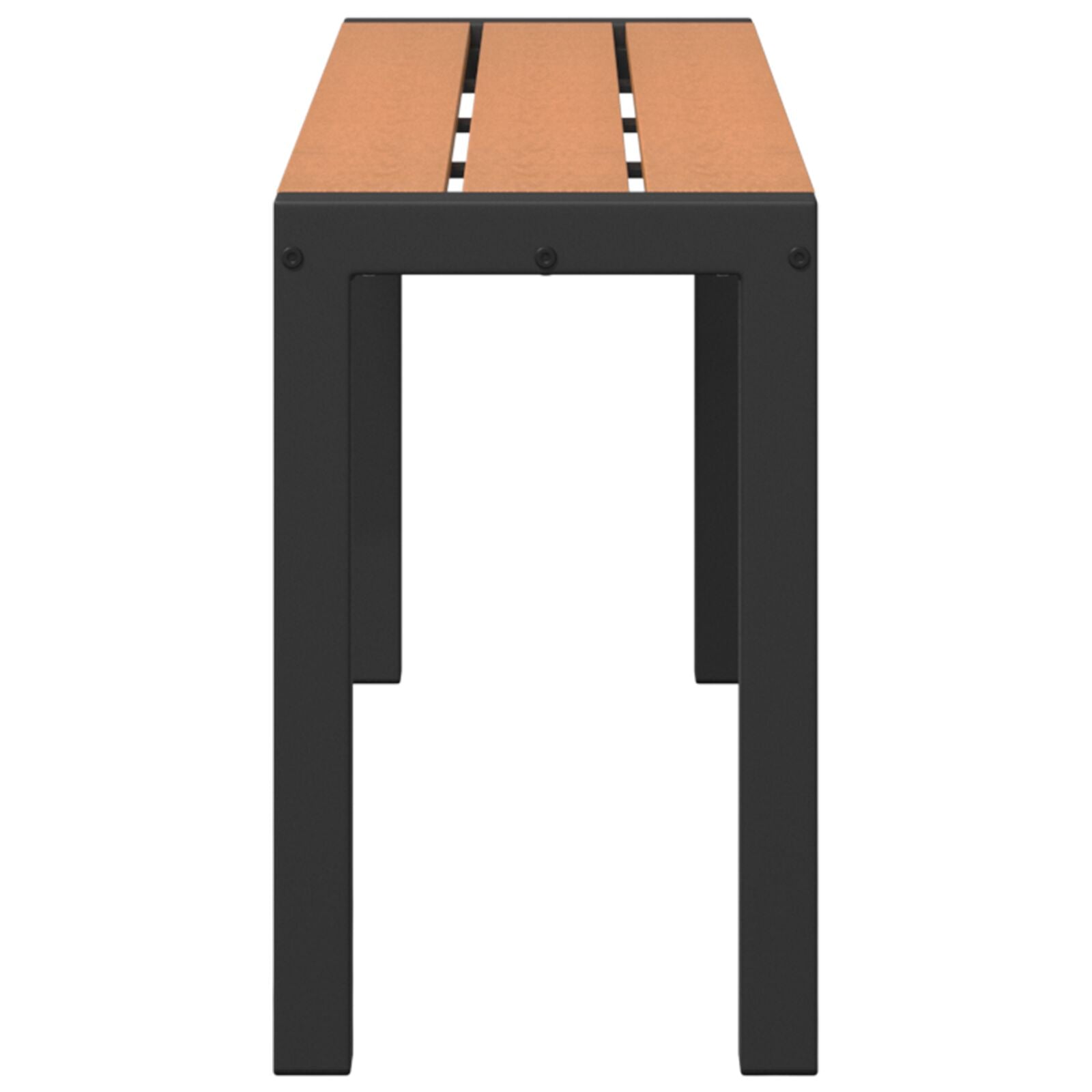 Garden Bench 100 cm in Steel and WPC - Brown and Black
