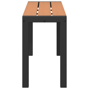 Garden Bench 100 cm in Steel and WPC - Brown and Black