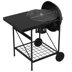 Gråkol Grillvogn med Lokk Svart 96x72x113 cm Metall