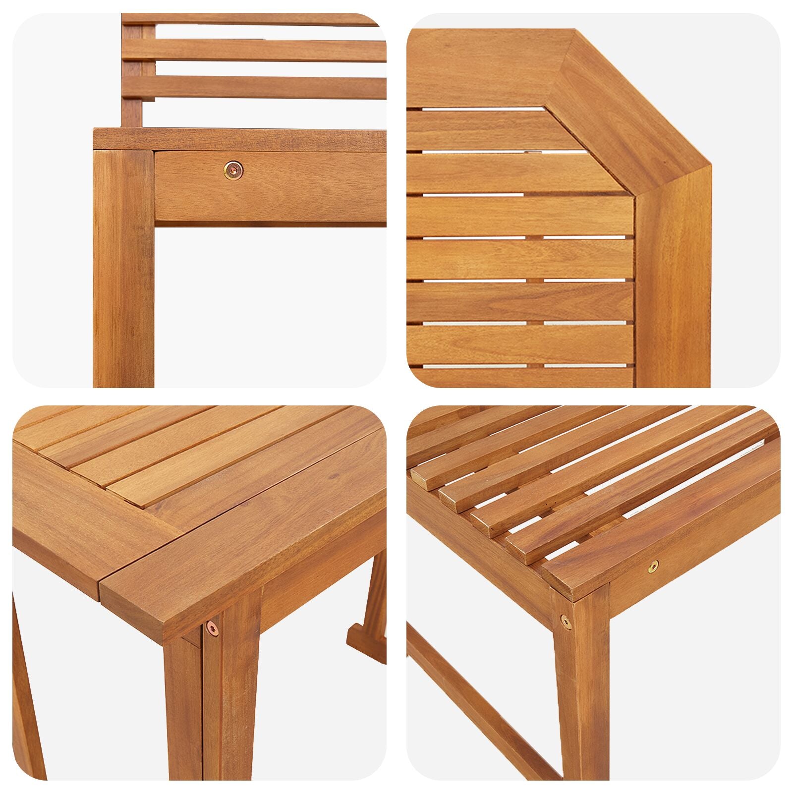 3-piece garden bistro set in solid acacia wood