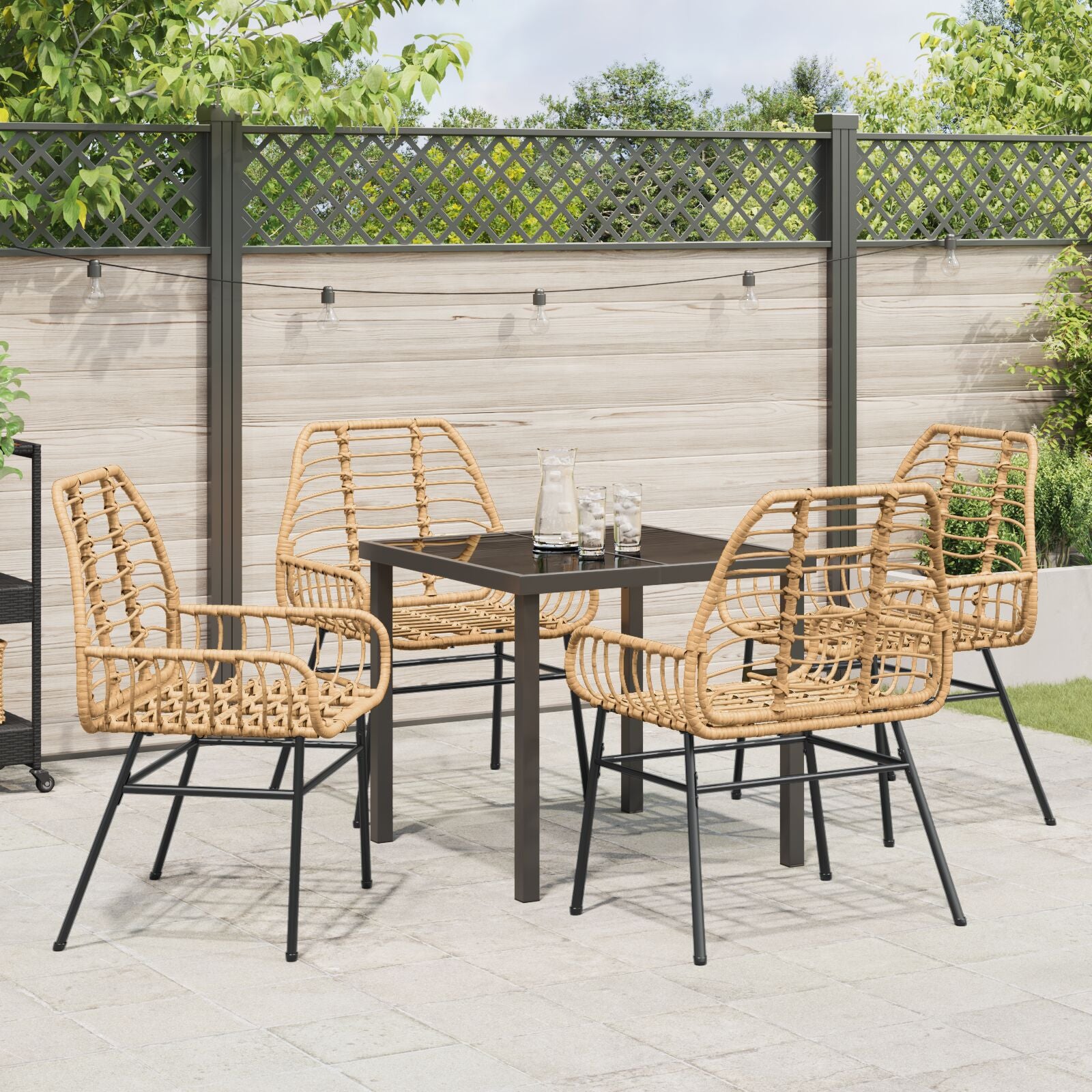 5-delt hagemøbelsett Brun Poly Rattan