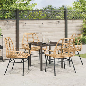 5-delt hagemøbelsett Brun Poly Rattan