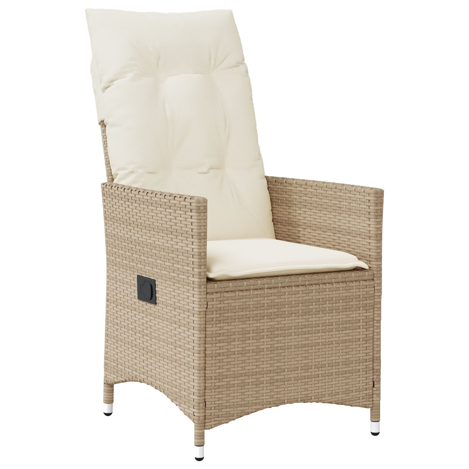 5-delers Hage Spisebord med Puter Beige Poly Rattan