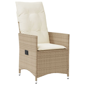 5-delers Hage Spisebord med Puter Beige Poly Rattan