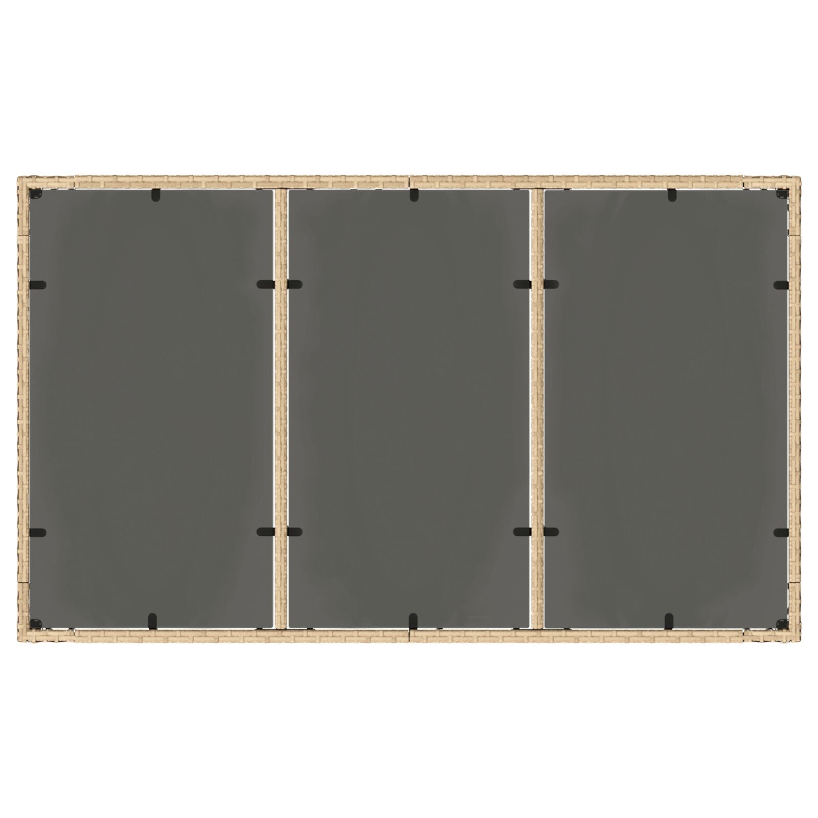 5-delt hage spisegruppe med puter beige poly rattan