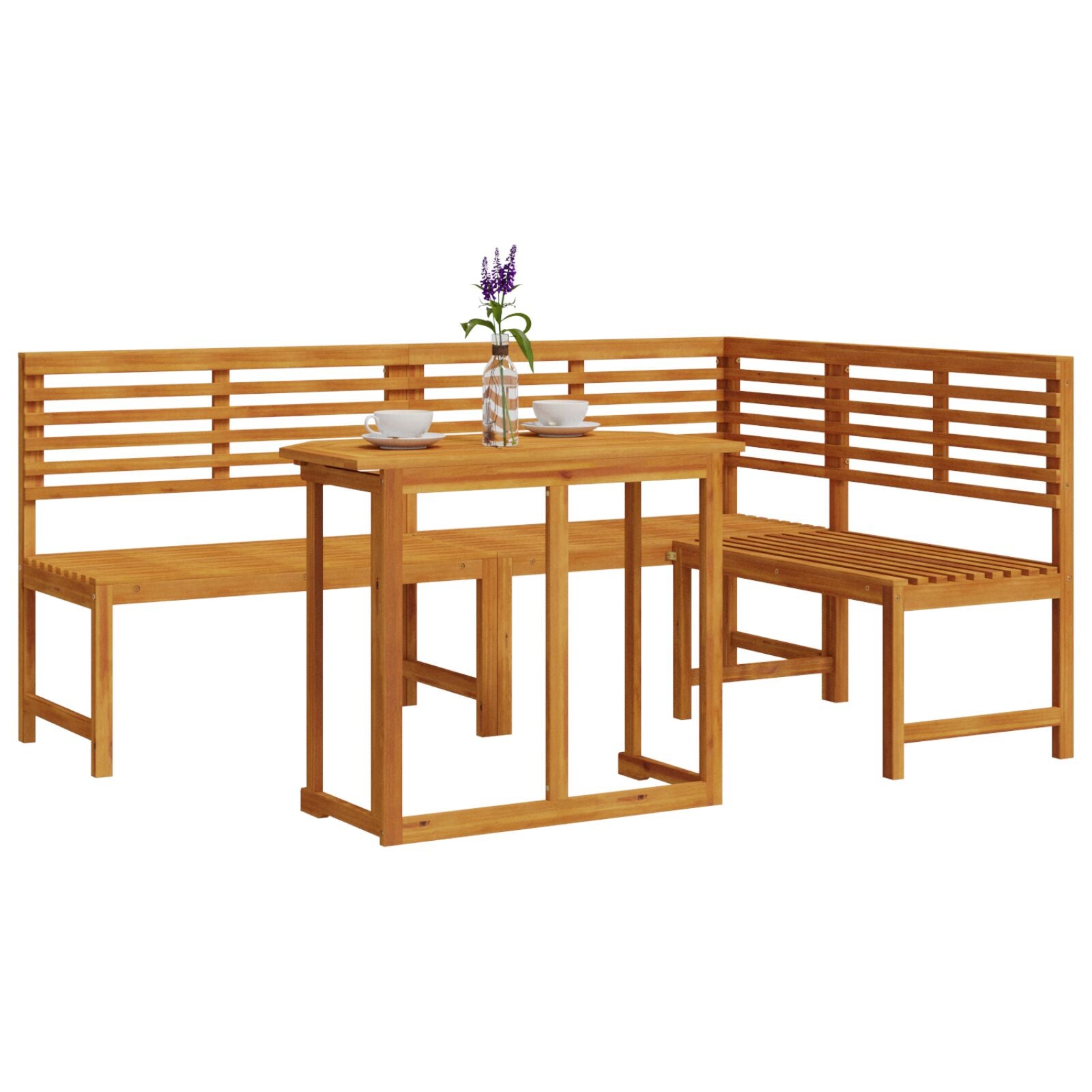 3-piece garden bistro set in solid acacia wood