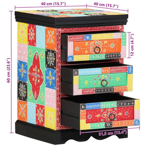 Skuffeskap Flerfarget 40x40x60 cm Solid Mangotre