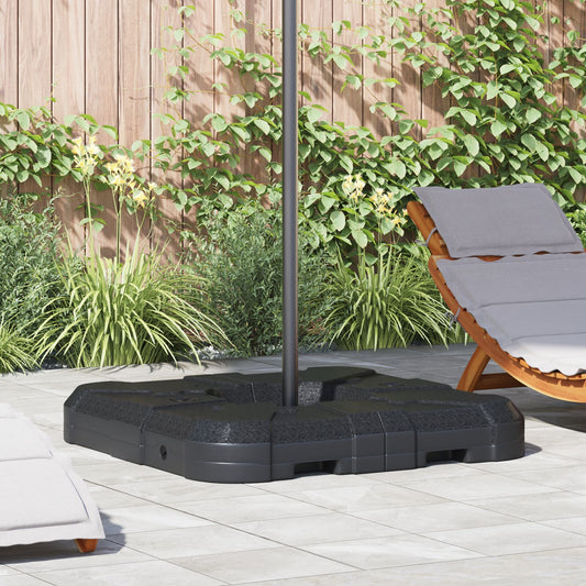 2-delt parasollbase sett: 110 kg sand eller 70 kg vann
