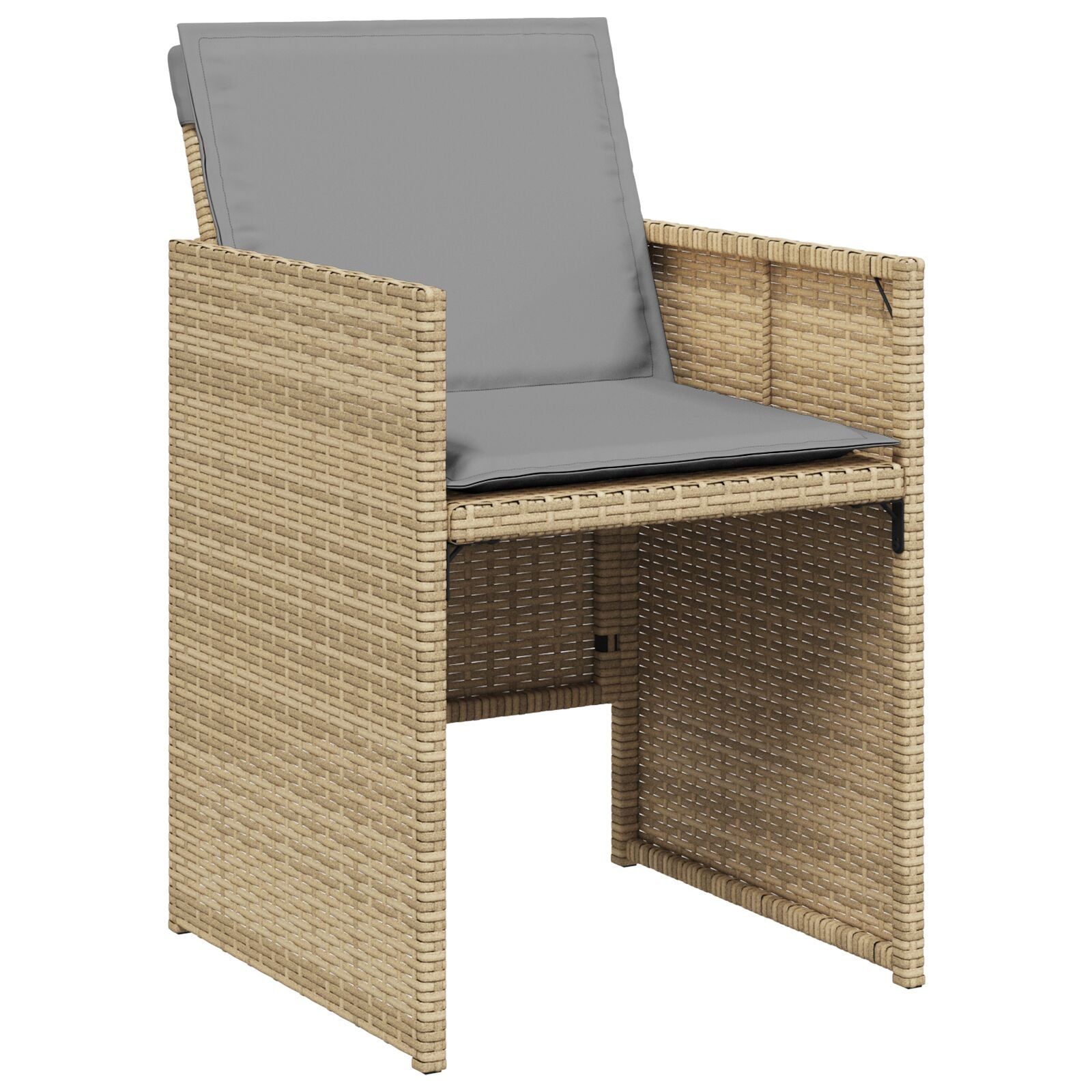 5 delt hage spisestolsett med puter i beige poly rotting