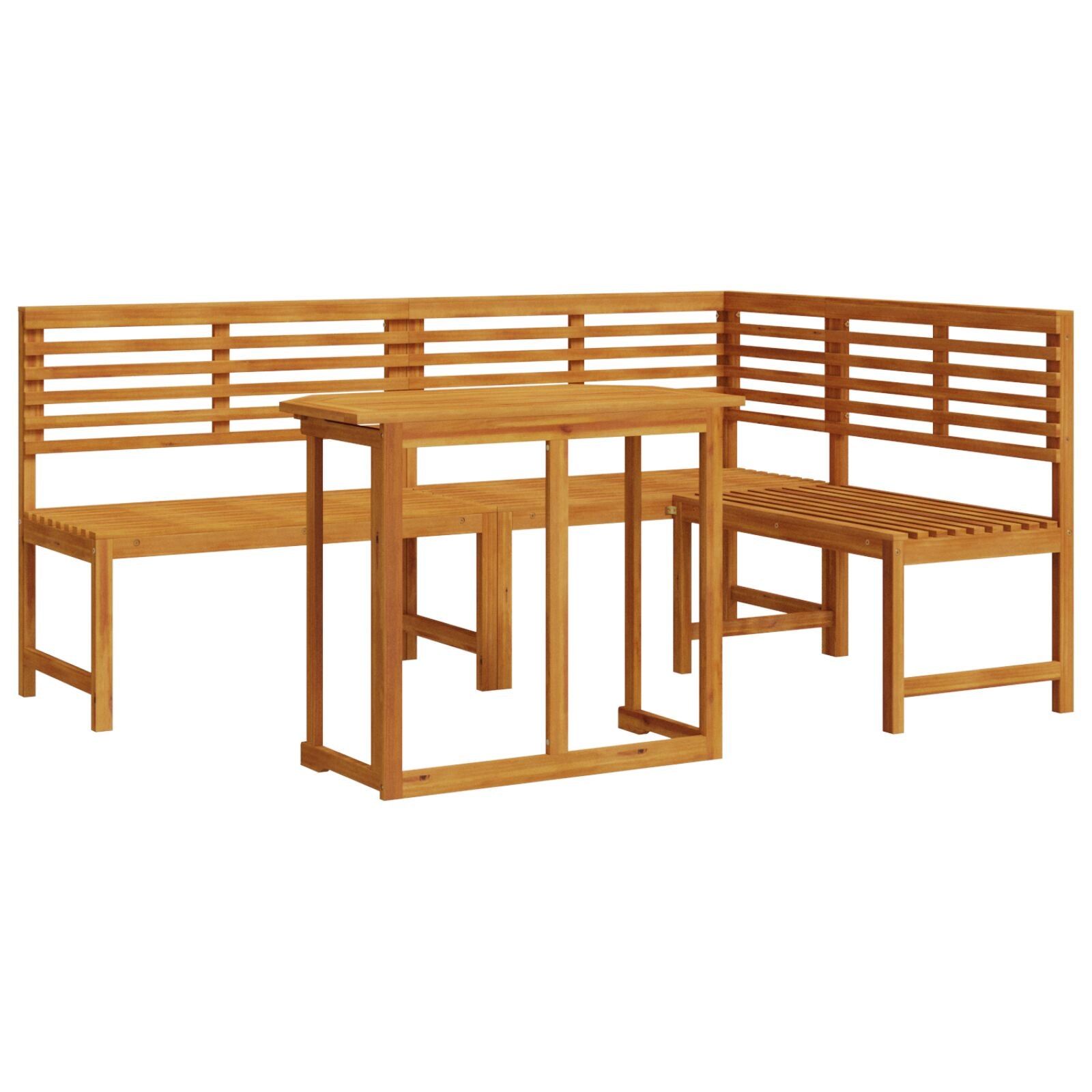 3-piece garden bistro set in solid acacia wood