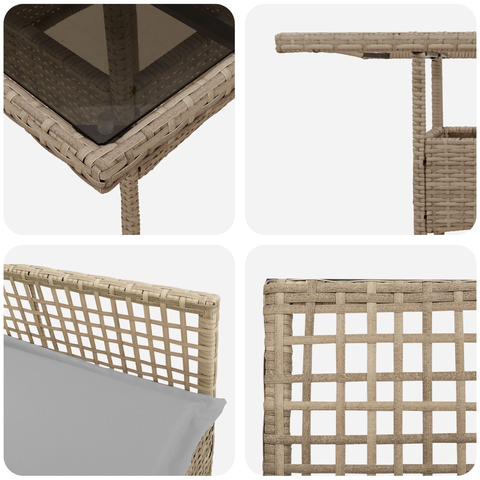 5-delt hage spisebord Beige Poly rotting