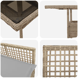 5-delt hage spisebord Beige Poly rotting