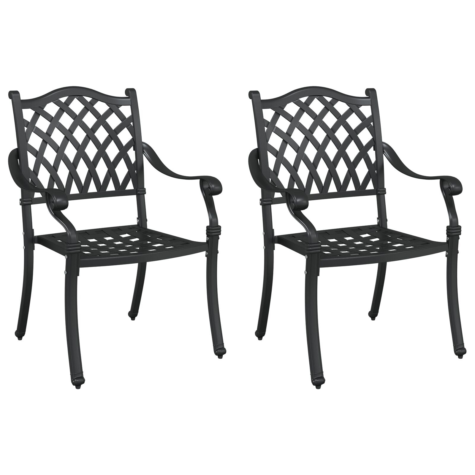 Utendørs Stoler Svart Aluminium 56 x 55 x 92,5 cm Stødig