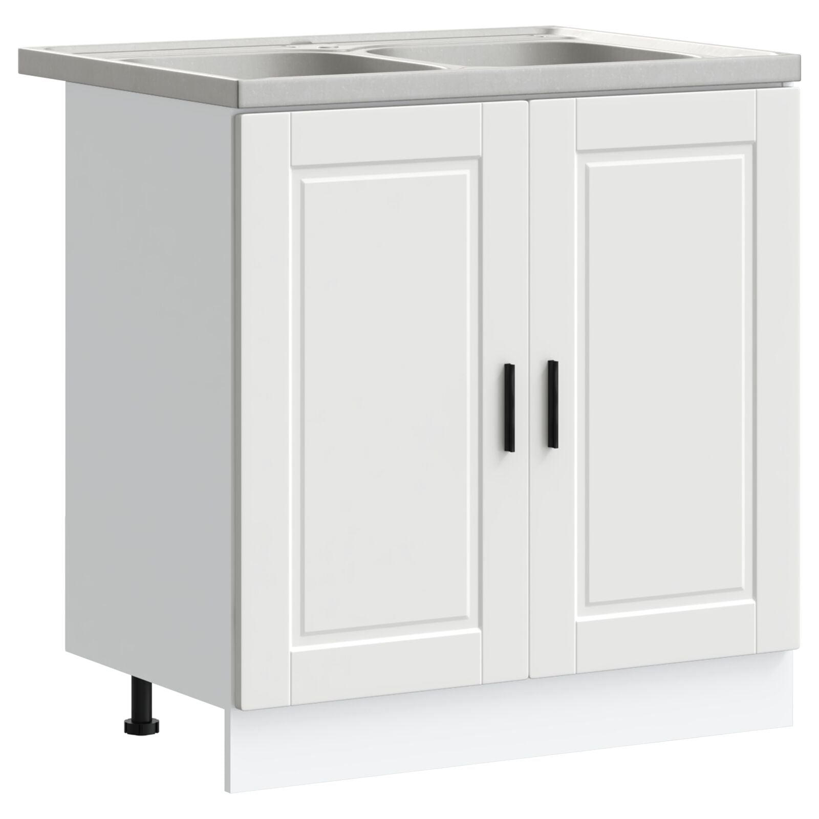 Base cabinet ""Porto"" with sink - White 80x46x84.5 cm - Made of wood