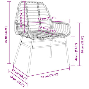 5-delt hagemøbelsett Brun Poly Rattan