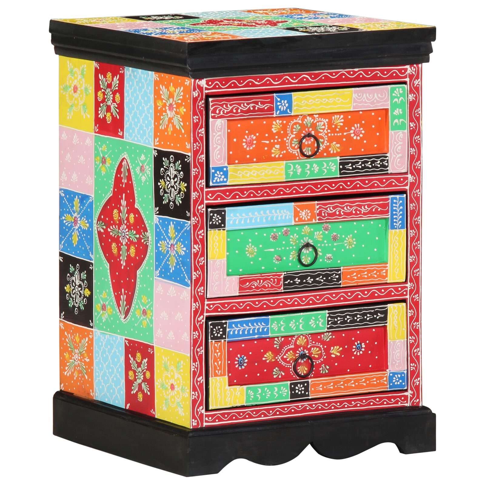 Skuffeskap Flerfarget 40x40x60 cm Solid Mangotre