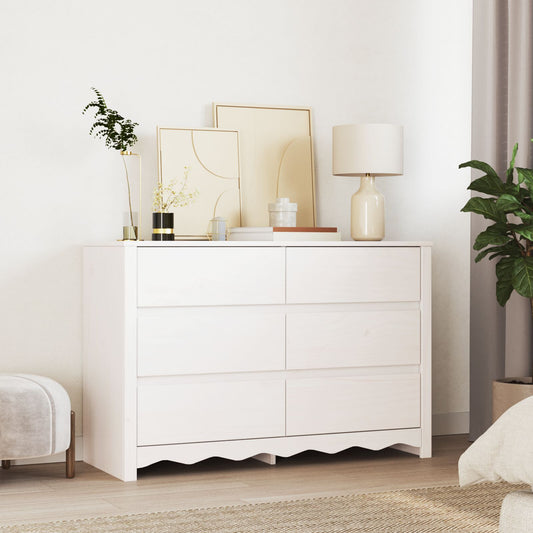 Kommode ""DRAMMEN"" Hvit 111x43x73,5 cm Solid Tre Furu