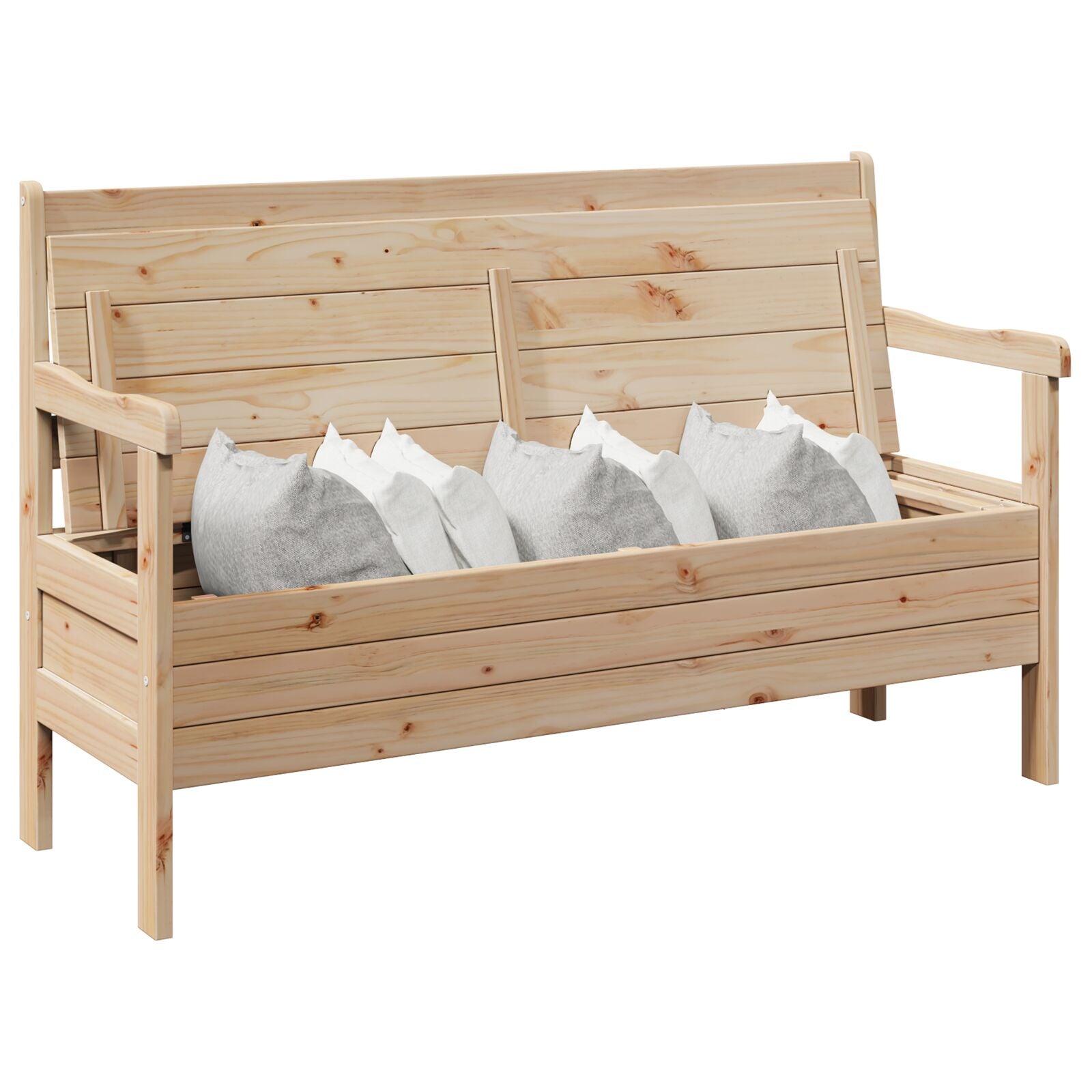 Utendørsbenk 119x76x44 cm Massivt Furutre