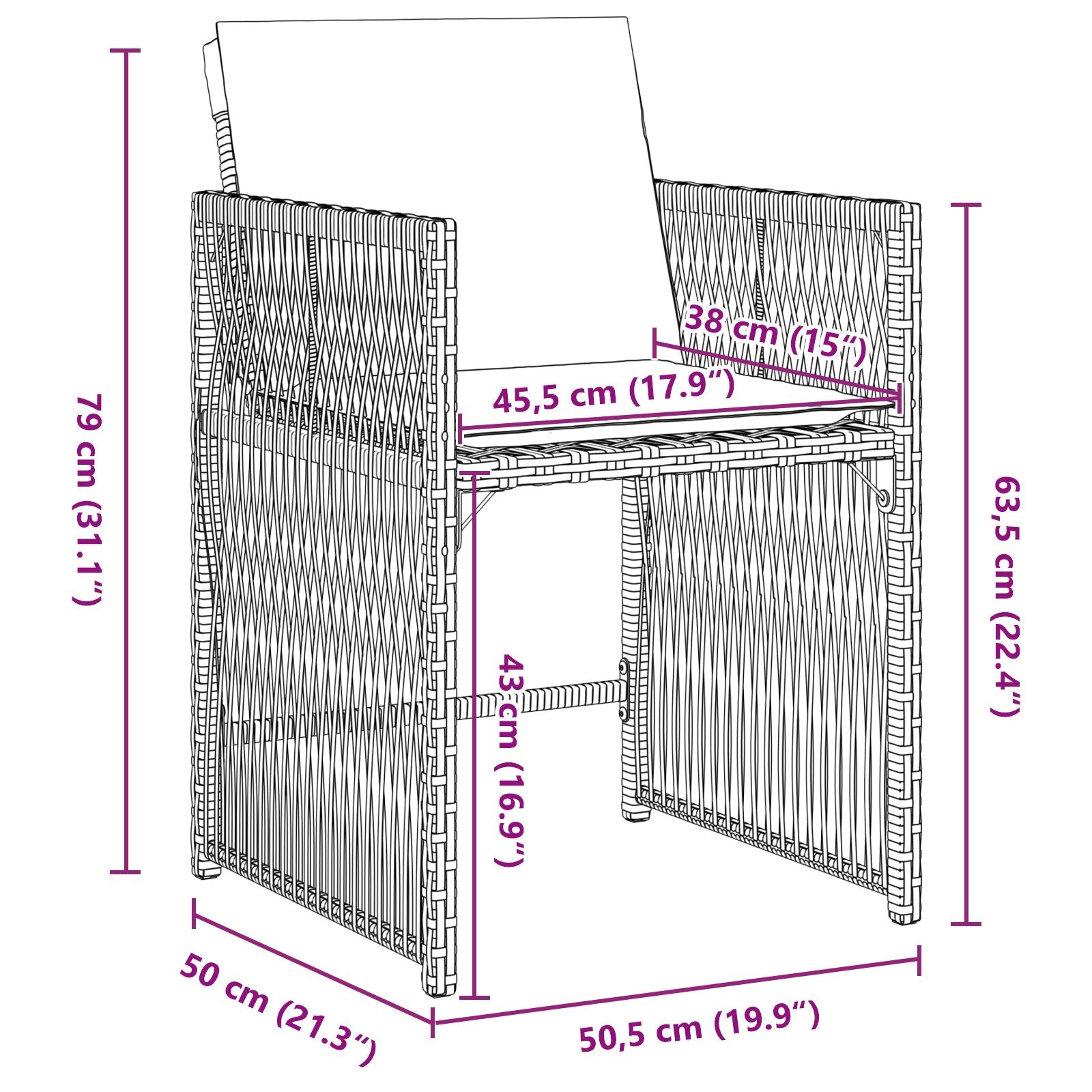 5-delers Hage Spisegruppe med Puter Beige Poly Rattan