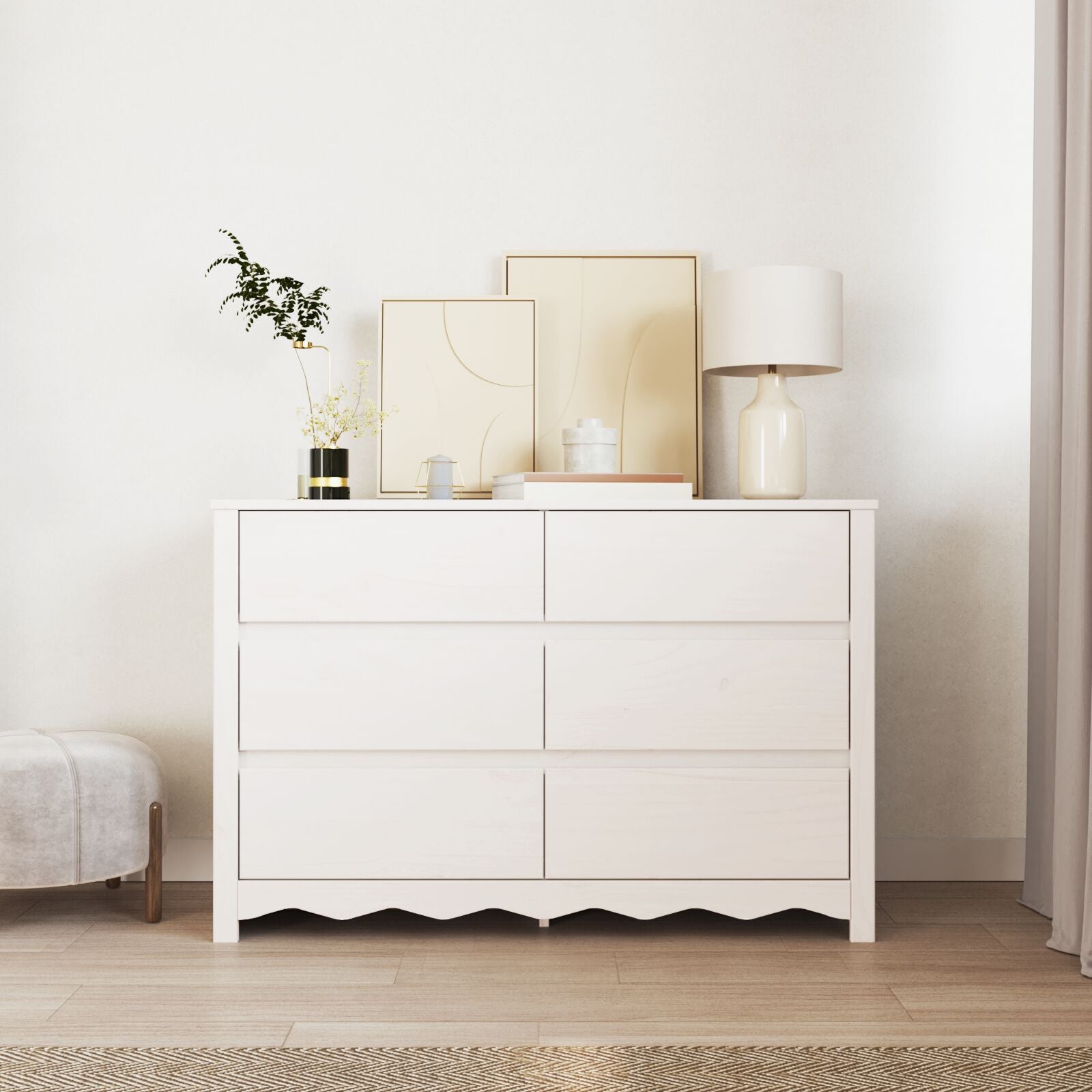 Kommode ""DRAMMEN"" Hvit 111x43x73,5 cm Solid Tre Furu