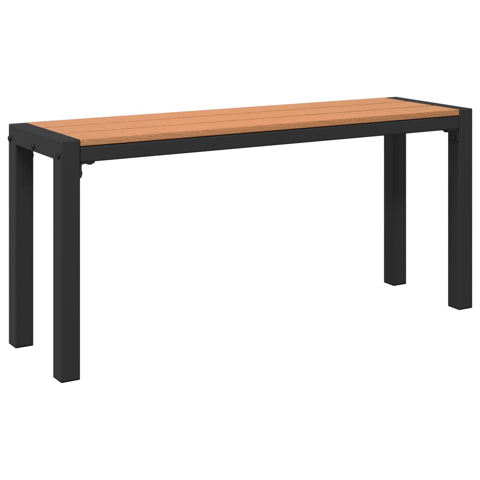 Garden Bench 100 cm in Steel and WPC - Brown and Black