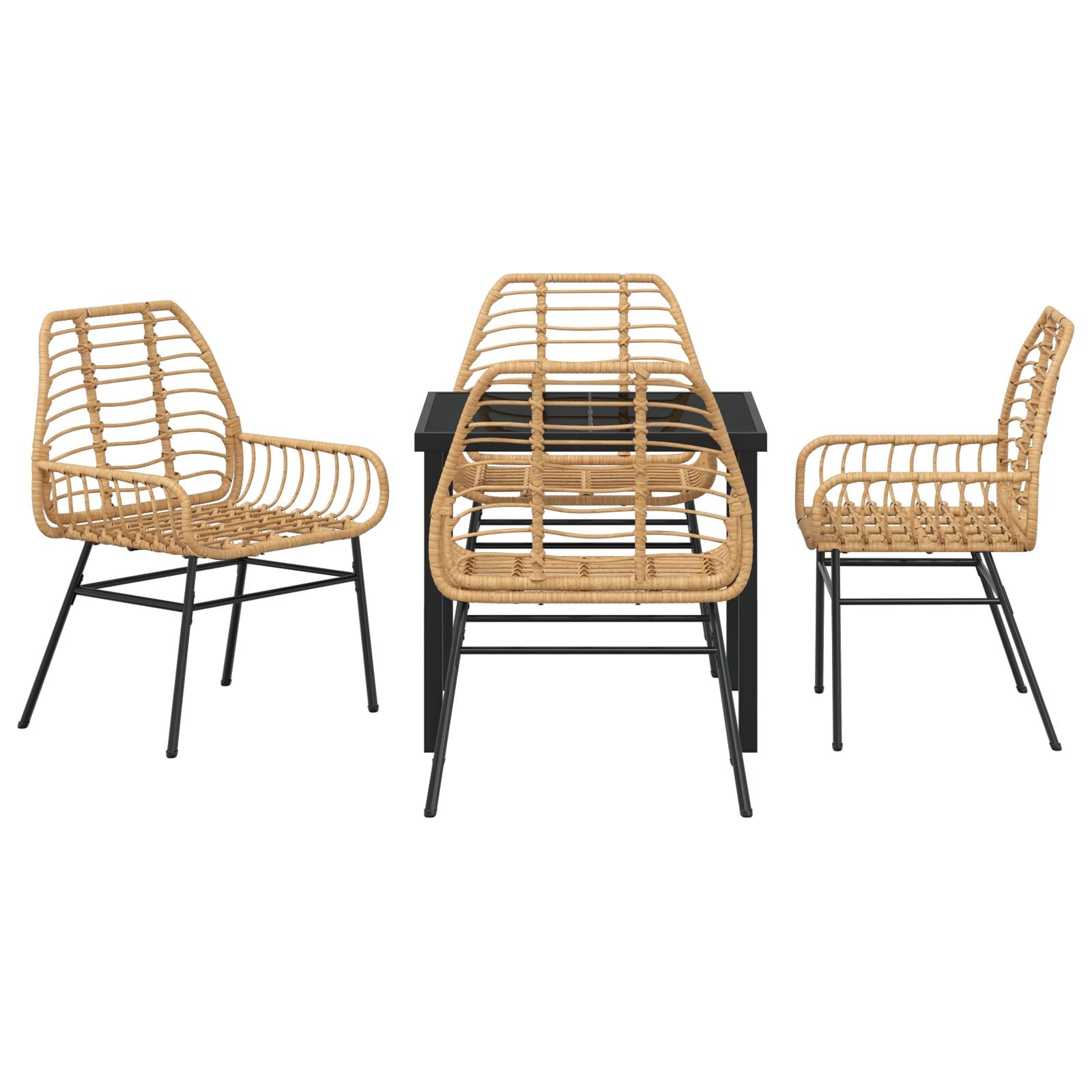 5-delt hagemøbelsett Brun Poly Rattan
