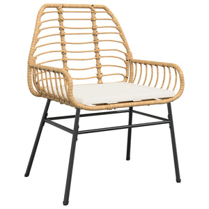 5-delt hagemøbel-sett med puter Brun Poly Rattan