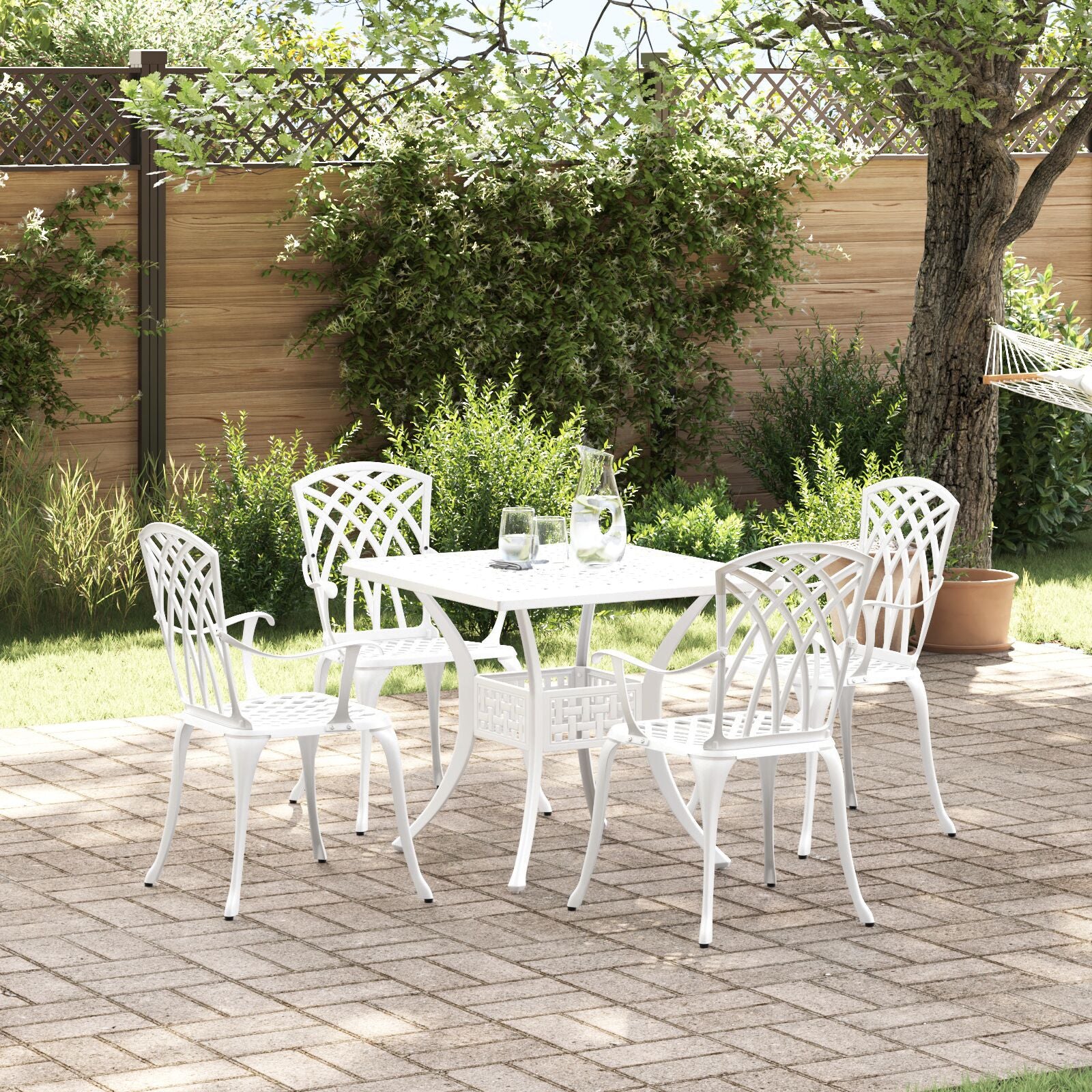 5 Delers Hagen spisebord Settl White Gjutet Aluminium