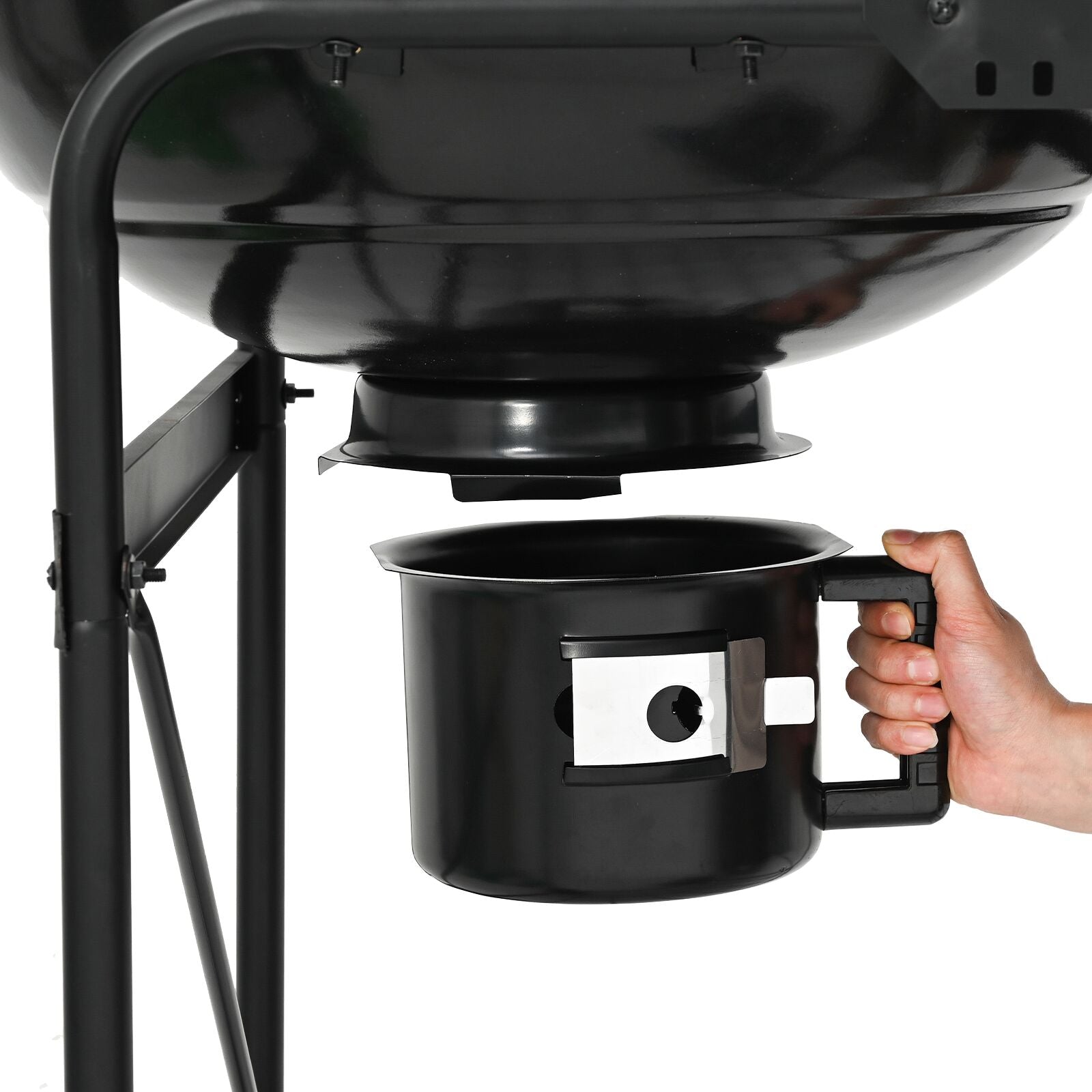 Gråkol Grillvogn med Lokk Svart 96x72x113 cm Metall