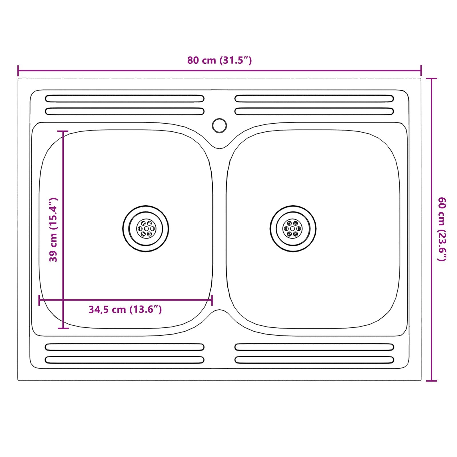 Bathroom cabinet ""Porto"" with sink, black, 80x46x84.5 cm, made of wood