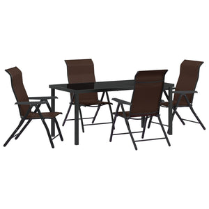 5-delt hage spisebordsett Brun Poly Rattan