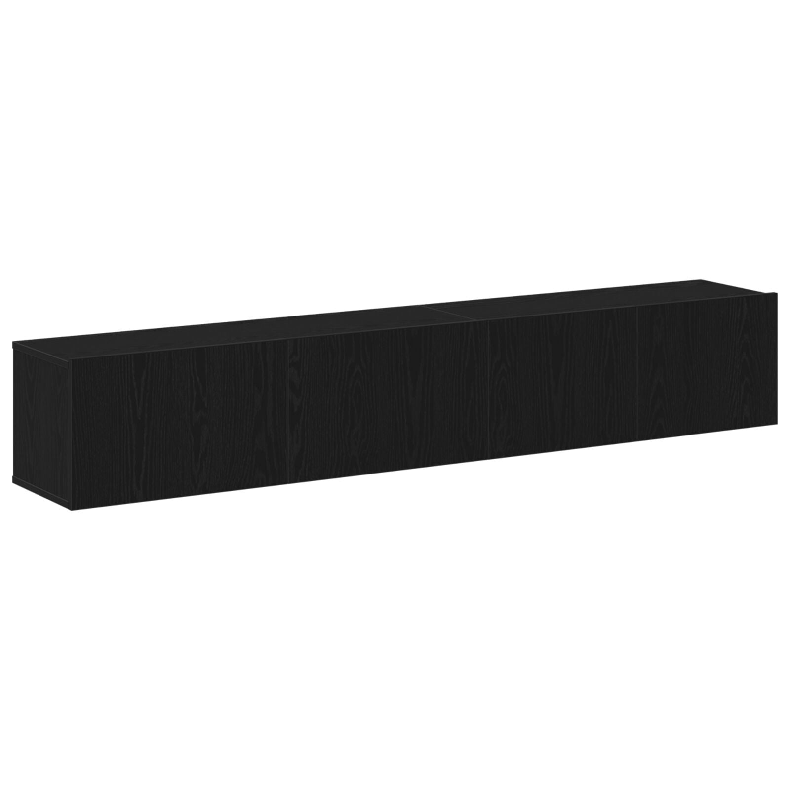 2-Piece TV Cabinet Set Black Engineered Wood