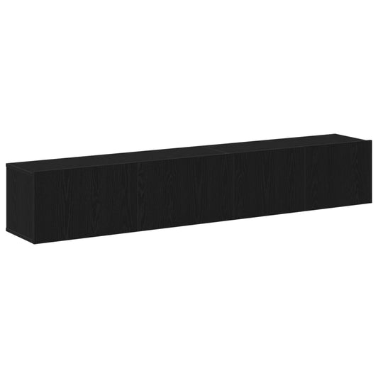 2-Piece TV Cabinet Set Black Engineered Wood