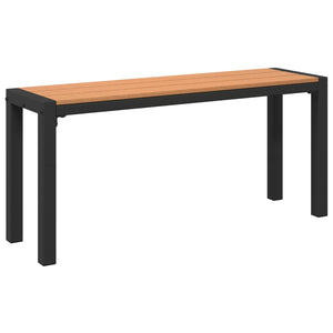 3-piece garden dining table set in steel and WPC brown