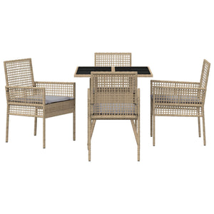5-delt hage spisebord Beige Poly rotting