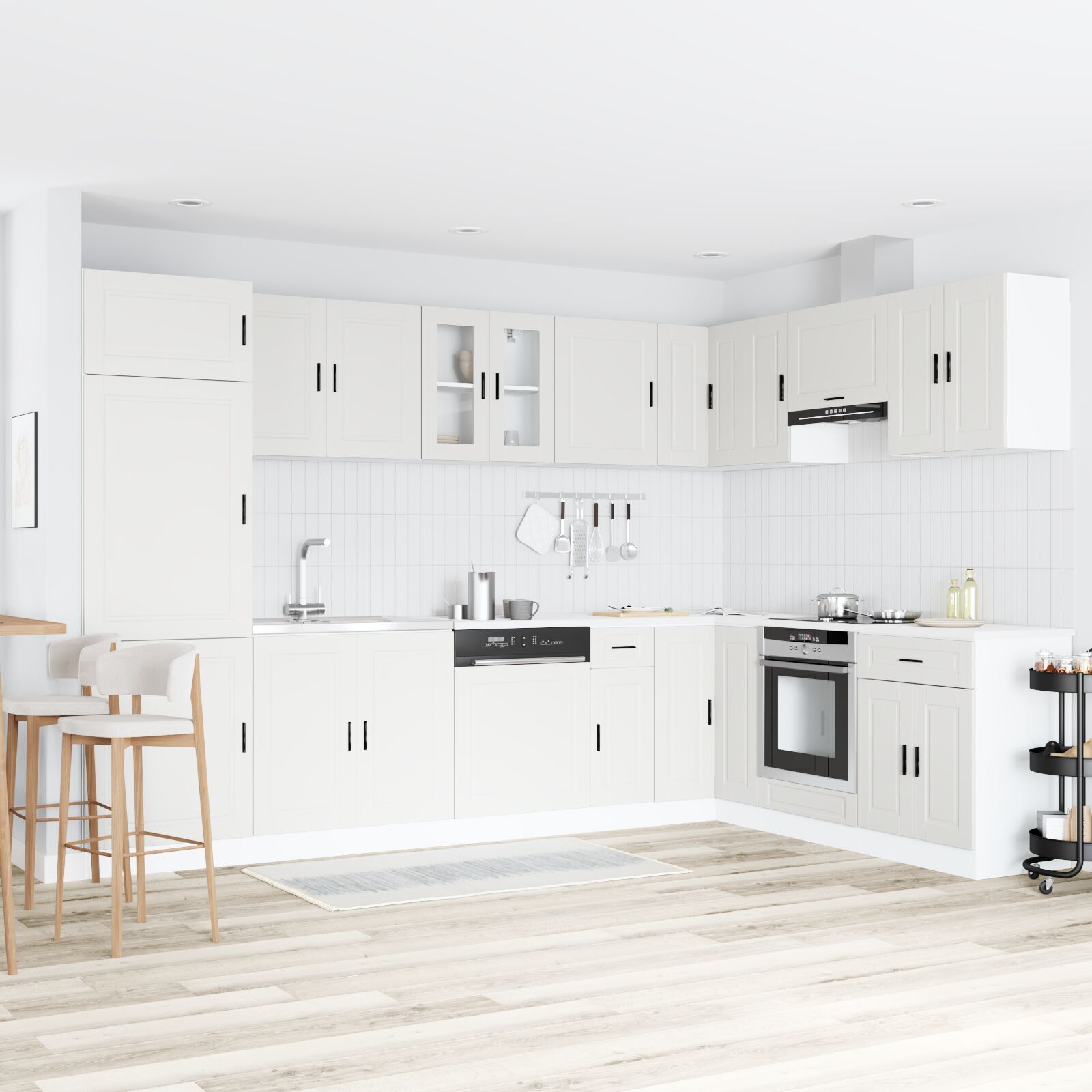 Base cabinet ""Porto"" with sink - White 80x46x84.5 cm - Made of wood