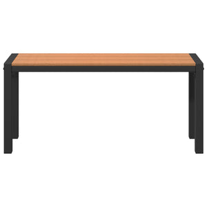 Garden Bench 100 cm in Steel and WPC - Brown and Black