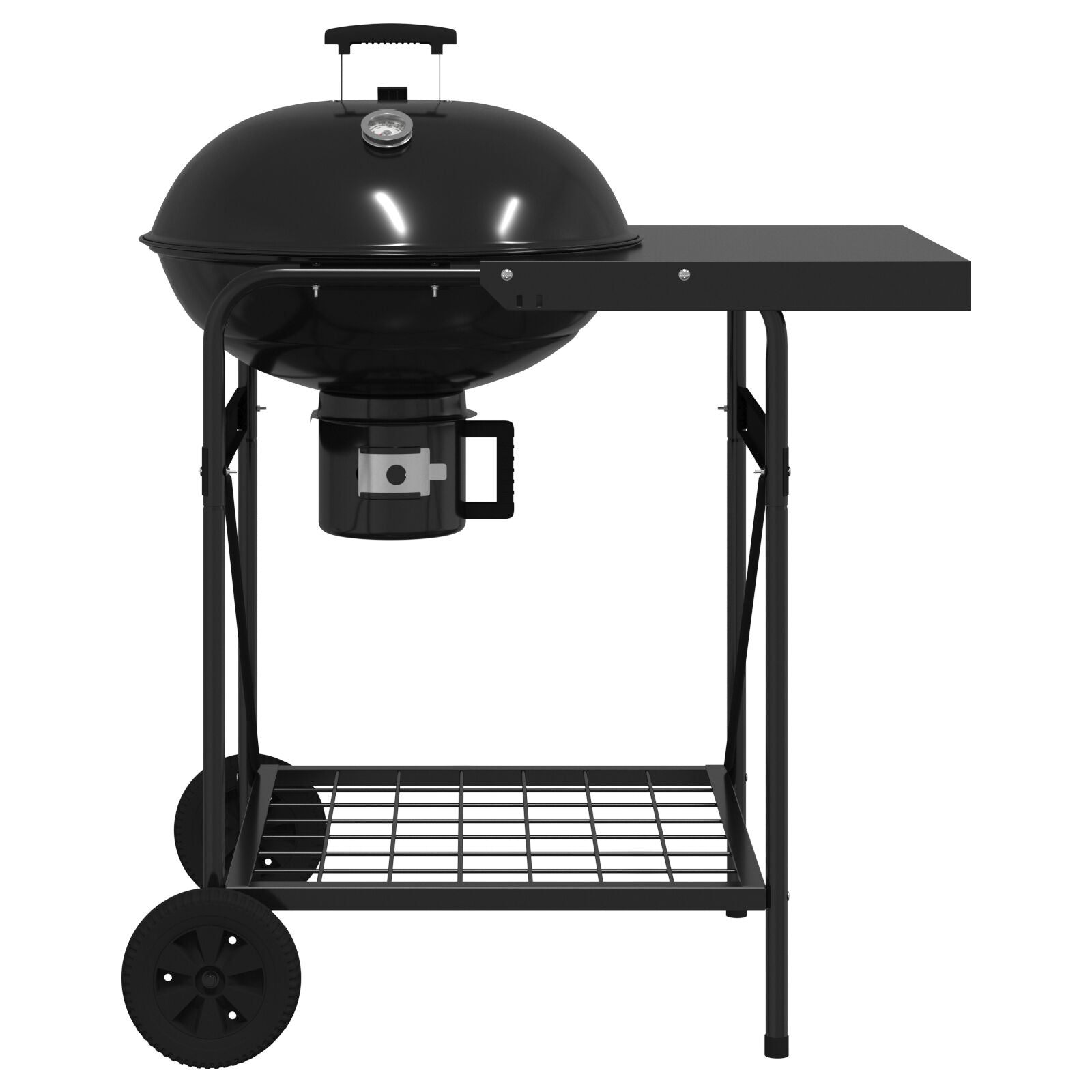 Gråkol Grillvogn med Lokk Svart 96x72x113 cm Metall