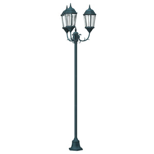 Hage Lysstolpe 3-Lampe E27 Grønn 220 cm Aluminium