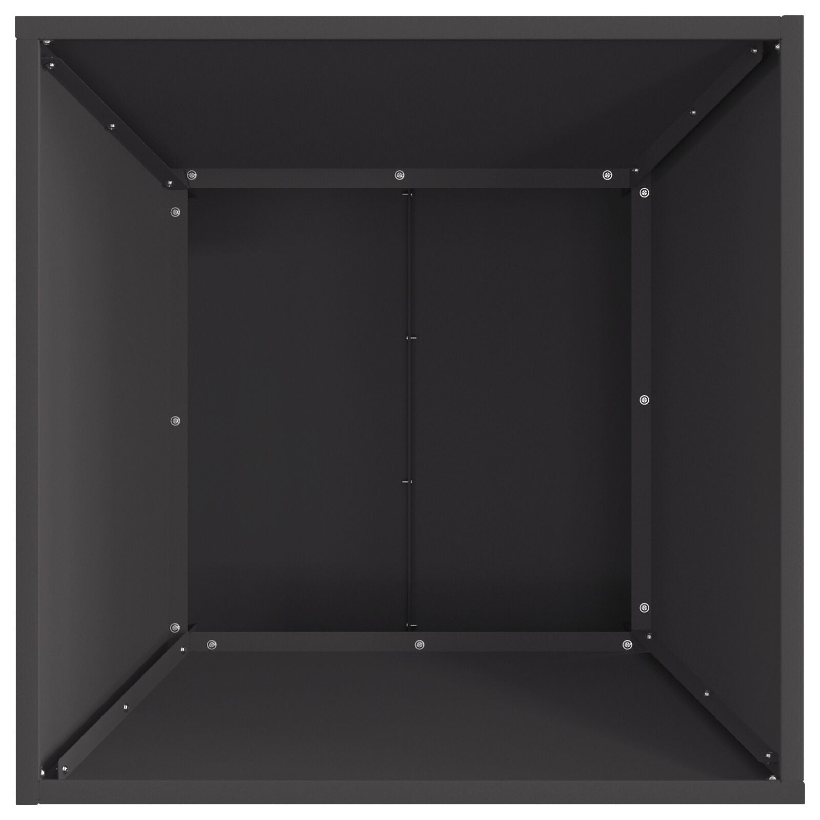Ildplass Firkantet Svart 60x60x35 cm Stål
